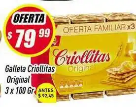 Supermercados Comodin Criollitas Original Galleta 3 x 100gr oferta