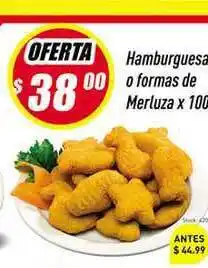 Supermercados Comodin Hamburguesa o formas de Merluza x 100 oferta
