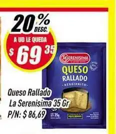 Supermercados Comodin La Serenisima Queso Rallado 35gr oferta