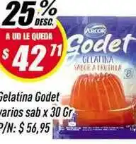 Supermercados Comodin Arcor Godet Gelatina varios sab. x 30gr oferta