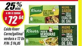 Supermercados Comodin Knorr Caldo Carne/gallina/verdura x 12un oferta