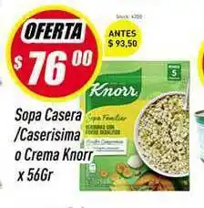 Knorr Sopa Casera/Caserisima o Crema x 56gr