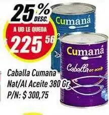 Supermercados Comodin Cumana Caballa Nat/Al Aceite 380gr oferta