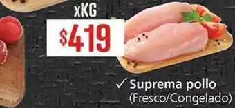 Supermercados Aiello Suprema pollo (Fresco/Congelado) xkg oferta