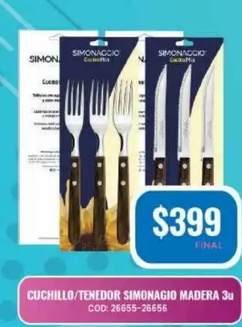 Maxiconsumo Cuchillo Tenedor Simonagio Madera 3 oferta