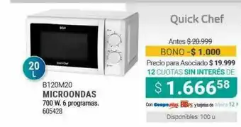 Cooperativa Obrera Quick Chef Microondas oferta
