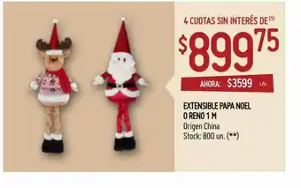 Walmart Extensible Papa Noel O Reno 1 M oferta