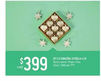 Walmart Set X 9 Corazón Estrella 4 Cm oferta