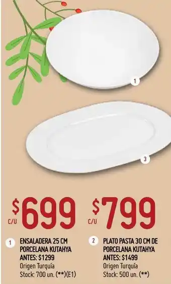 Walmart Ensaladera 25 Cm Porcelana Kutahya, Plato Pasta 30 Cm De Porcelana Kytahya oferta