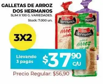 Super MAMI Galletitas De Arroz Dos Hermanos oferta