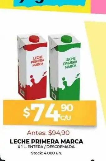 Super MAMI Leche Primera Marca Entera Descremada oferta