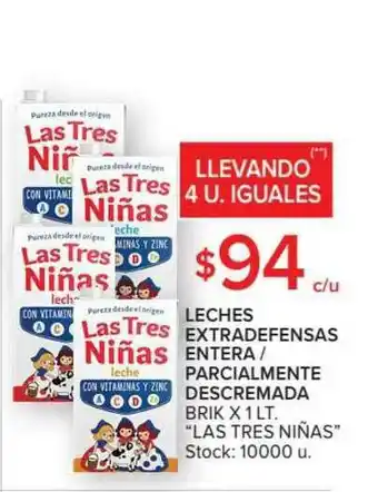 Las Tres Niñas Leches Extradefensas Entera/Parcialmente Descremada