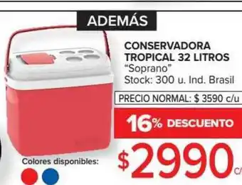Carrefour Soprano Conservadora Tropical 32 Litros oferta