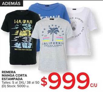 Carrefour Remera Manga Corta Estampada oferta