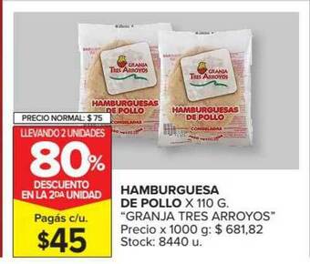 Carrefour Hamburguesa De Pollo oferta