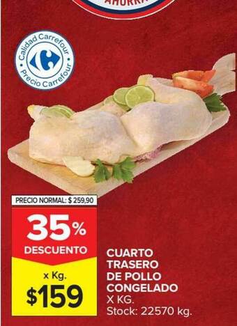 Carrefour Cuarto Trasero De Pollo Congelado oferta