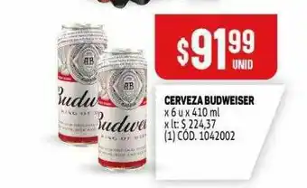 Makro Cerveza Budweiser x 6u x 410ml oferta