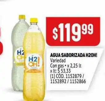 Makro Agua Saborizada H2oh! Con Gas x 2,25lt oferta