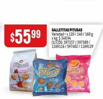 Makro Galletitas Pitusas x 120/140/160g oferta