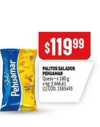 Makro Palitos Salados Pehuamar Queso x 180g oferta