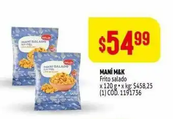 Makro Mani M&k Frito Salado x 120g oferta