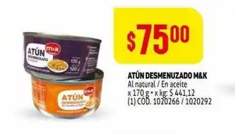 Makro Atun Desmenuzado M&k Al Natural En Aceite x 170g oferta