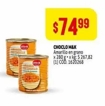 Makro Choclo M&k Amarillo En Grano x 280g oferta