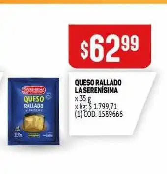 Makro Queso Rallado La Serenisima x 35g oferta