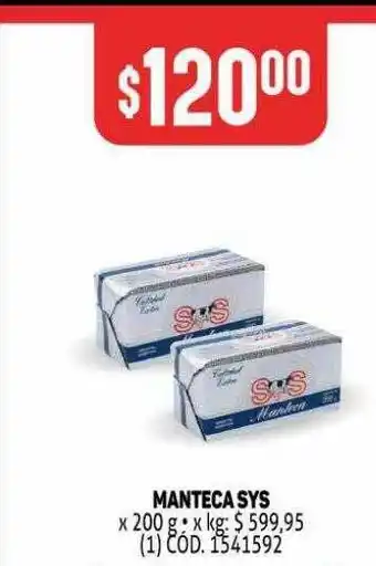 Makro Manteca Sys x 200g oferta
