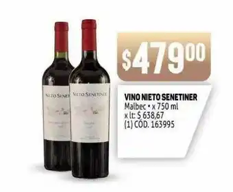 Makro Vino Nieto Senetiner Malbec x 750ml oferta