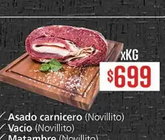 Supermercados Aiello Asado carnicero (Novillito), Vacío (Novillito), Matambre (Novillito) xkg oferta