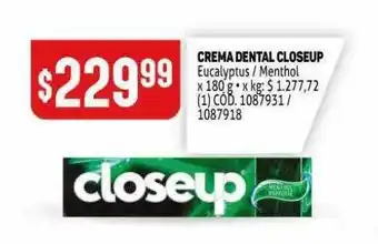 Makro Crema Dental Closeup x 180g oferta