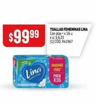 Makro Toallas Femeninas Lina x 16u oferta