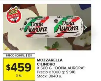 Carrefour Market Mozzarella Cilindro Doña Aurora x 500g oferta