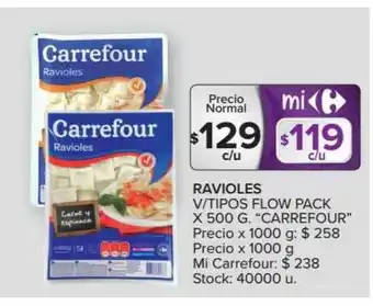 Carrefour Market Ravioles V Tipos Flow Pack Carrefour x 500g oferta