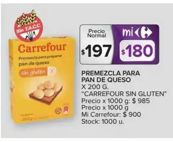 Carrefour Market Premezcla Para Pan De Queso Carrefour Sin Gluten x 200g oferta