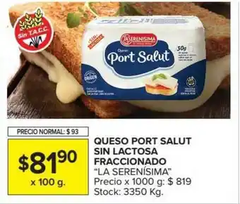 Carrefour Market Queso Port Salut Sin Lactosa Frccionado La Serenísima oferta