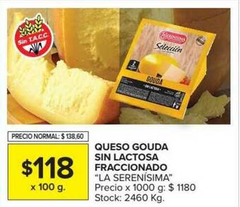 Carrefour Market Queso Gouda Sin Lactosa Fraccionado La Serenísima oferta