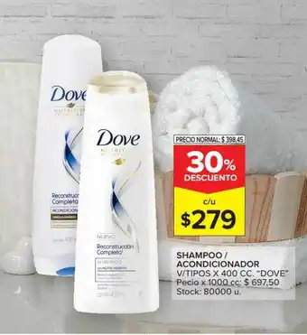 Carrefour Market Shampoo Acondicionador Dove x 400cc oferta