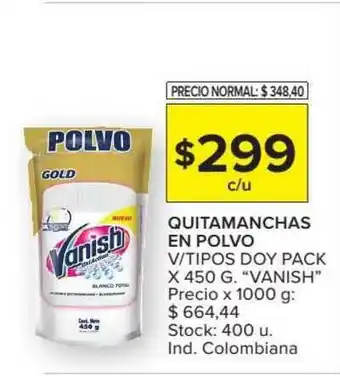 Carrefour Market Quitamanchas En Polvo V Tipos Doy Pack Vanish x 450g oferta