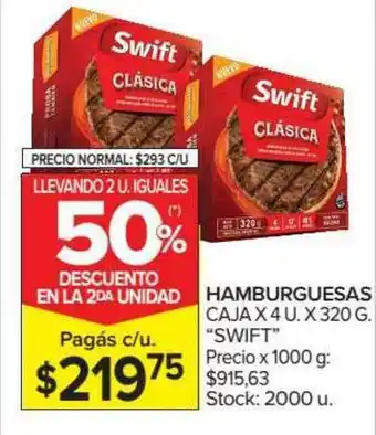 Carrefour Market Hamburguesas Swift Llevando 2 U. Iguales x 320g oferta