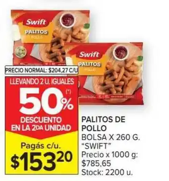 Carrefour Market Palitos De Pollo Swift Llevando 2 U. Iguales x 260g oferta