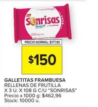 Carrefour Market Galletitas Frambuesa Sonrisas x 3u x 108g oferta
