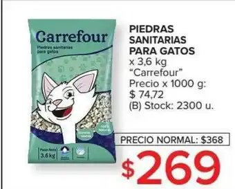 Carrefour Market Piedras Sanitarias Para Gatos Carrefour x 3,6kg oferta