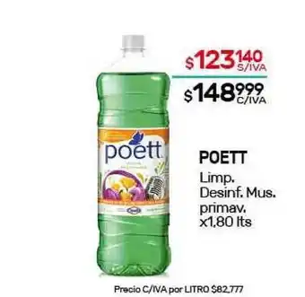 Nini Mayorista Poett Limpiador Desinfectante Mus. primav. x1,80lts oferta
