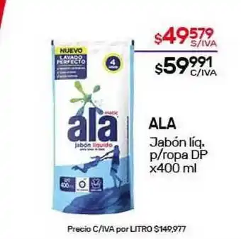 Nini Mayorista Ala Jabón Líquido p/ropa DP x400ml oferta