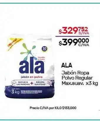 Nini Mayorista Ala Jabón Ropa Polvo Regular Max. suav. x3kg oferta