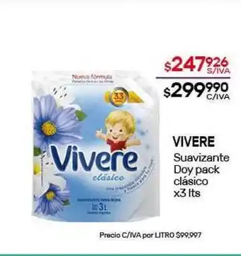 Nini Mayorista Vivere Suavizante Doy pack clásico x3lts oferta