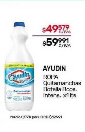 Nini Mayorista Ayudin Ropa Quitamanchas Botella Bcos. intens. x1lts oferta