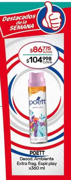 Nini Mayorista Poett Desod. Ambiente Extra frag. Espir. play x360ml oferta